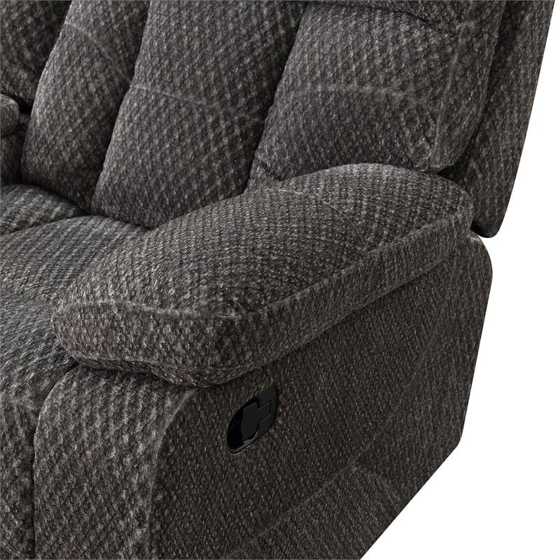 Pemberly Row Modern Polyester Fabric Console Loveseat in Charcoal