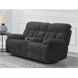 Pemberly Row Modern Polyester Fabric Console Loveseat in Charcoal