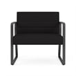 Pemberly Row Reception Waiting Sled Base Bariatic Chair / Charcoal Steel / Black