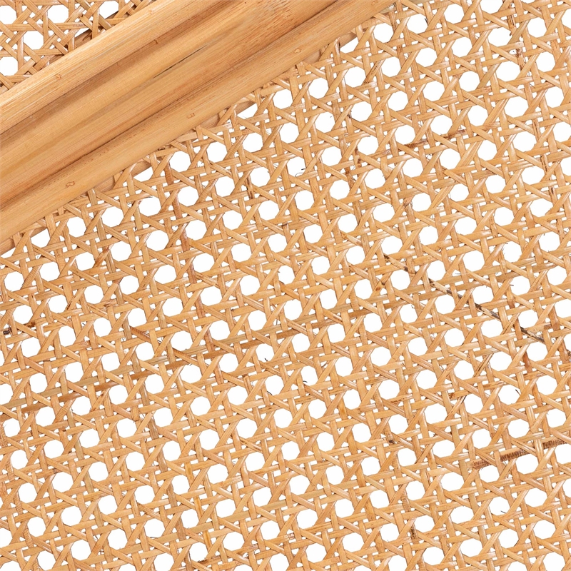 Pemberly Row Modern Bohemian Honey Rattan King Size Standalone Headboard