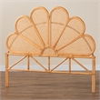 Pemberly Row Modern Bohemian Honey Rattan King Size Standalone Headboard