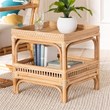 Pemberly Row Contemporary Bohemian Natural Finish Rattan End Table