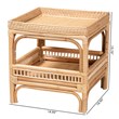 Pemberly Row Contemporary Bohemian Natural Finish Rattan End Table