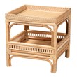 Pemberly Row Contemporary Bohemian Natural Finish Rattan End Table