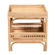 Pemberly Row Contemporary Bohemian Natural Finish Rattan End Table