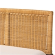 Pemberly Row Brown Rattan Acacia Wood 2-Piece Dining Nook Banquette Set