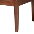Pemberly Row Brown Rattan Acacia Wood 2-Piece Dining Nook Banquette Set