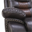 Pemberly Row Modern Leather Sofa with Power Footrest in Brown