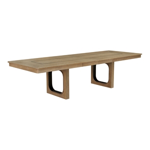 Pemberly Row Traditional Wood Extendable Dining Table in Natural