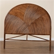 Pemberly Row Bohemian Dark Brown Rattan King Size Standalone Headboard