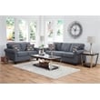 Pemberly Row Contemporary Rolled Arm Loveseat with Two Pillows