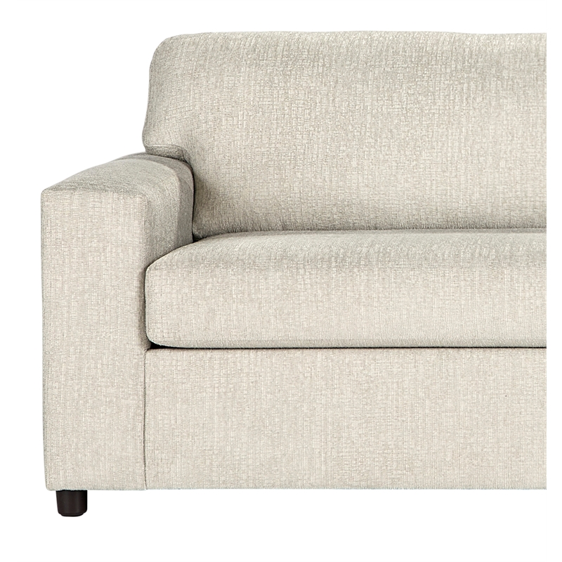 Pemberly Row Polyester Fabric 3-Seater Sofa in Chiffon Natural