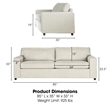 Pemberly Row Polyester Fabric 3-Seater Sofa in Chiffon Natural