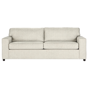 Pemberly Row Polyester Fabric 3-Seater Sofa in Chiffon Natural