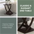 Pemberly Row Criss-Cross Chairside End Table in Espresso Wood Finish