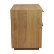 Pemberly Row 2-Drawer Oak Wood Nightstand w/ Metal Handles in Natural Finish