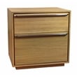 Pemberly Row 2-Drawer Oak Wood Nightstand w/ Metal Handles in Natural Finish