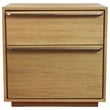 Pemberly Row 2-Drawer Oak Wood Nightstand w/ Metal Handles in Natural Finish