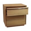 Pemberly Row 2-Drawer Oak Wood Nightstand w/ Metal Handles in Natural Finish
