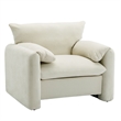 Pemberly Row Modern Cream Colored Chenille Oversized Armchair
