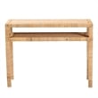 Pemberly Row Light Honey Rattan and Acacia Wood Console Table
