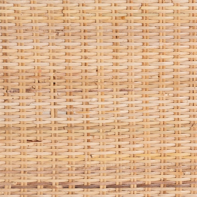 Pemberly Row Light Honey Rattan and Acacia Wood Console Table