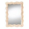 Pemberly Row Bohemian Natural Scallop Rattan Accent Wall Mirror