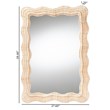 Pemberly Row Bohemian Natural Scallop Rattan Accent Wall Mirror