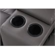 Pemberly Row Leather Loveseat Power Lift Reclining Sofa with Cupholder in Gray