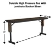 Pemberly Row 18x60 Contemporary Metal/Wood Folding Seminar Table in Medium Oak