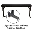 Pemberly Row 18x60 Contemporary Metal/Wood Folding Seminar Table in Medium Oak