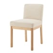 Pemberly Row Fabric Low-Back Dining Chair in Beige (Set of 2)