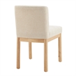 Pemberly Row Fabric Low-Back Dining Chair in Beige (Set of 2)