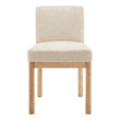 Pemberly Row Fabric Low-Back Dining Chair in Beige (Set of 2)