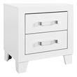 Pemberly Row Contemporary White Finish Wood 2-Drawer Nightstand