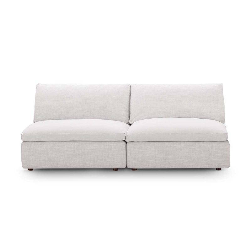 Pemberly Row Down Filled Overstuffed 2-Piece Armless Sectional Loveseat
