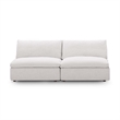 Pemberly Row Down Filled Overstuffed 2-Piece Armless Sectional Loveseat