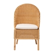 Pemberly Row Modern Bohemian Light Honey Rattan Dining Chair