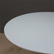 Pemberly Row Modern Round White lacquer Lippa Dining Table 60 inch