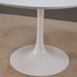Pemberly Row Modern Round White lacquer Lippa Dining Table 60 inch