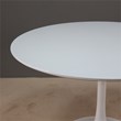 Pemberly Row Modern Round White lacquer Lippa Dining Table 60 inch