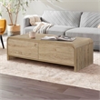 Pemberly Row Modern Wood Coffee Table/Cocktail Table in Natural