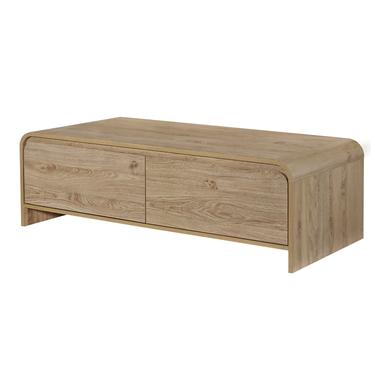 Pemberly Row Modern Wood Coffee Table/Cocktail Table in Natural