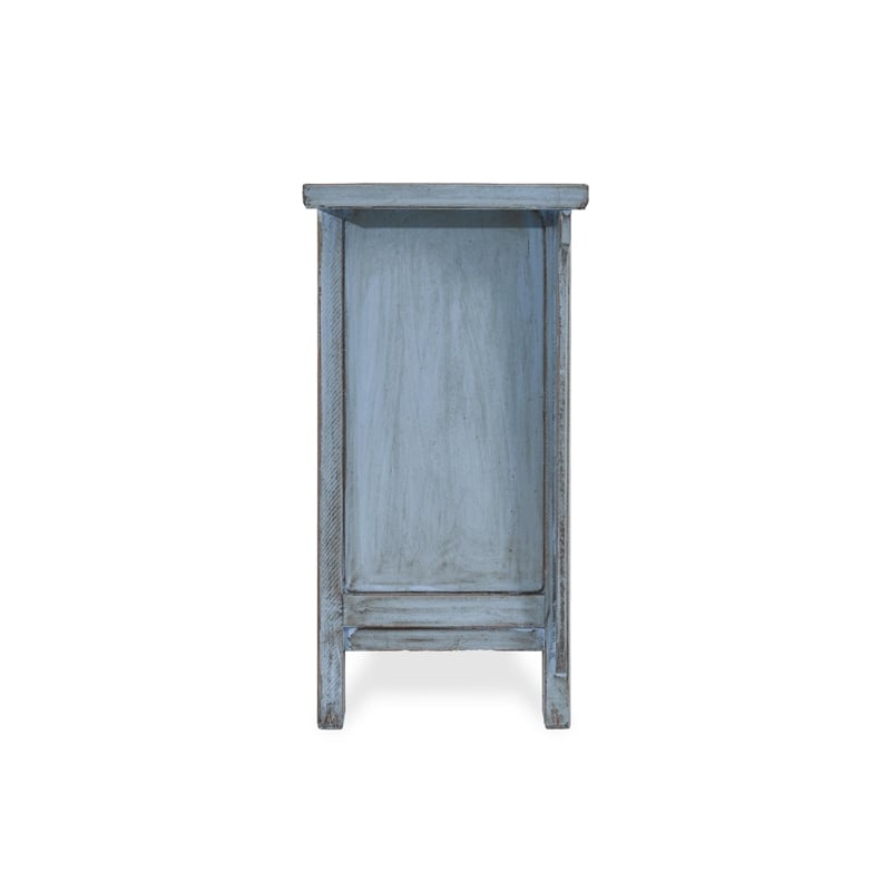 Pemberly Row 4-Door Reclaimed Pine Wood Blue Sideboard Buffet