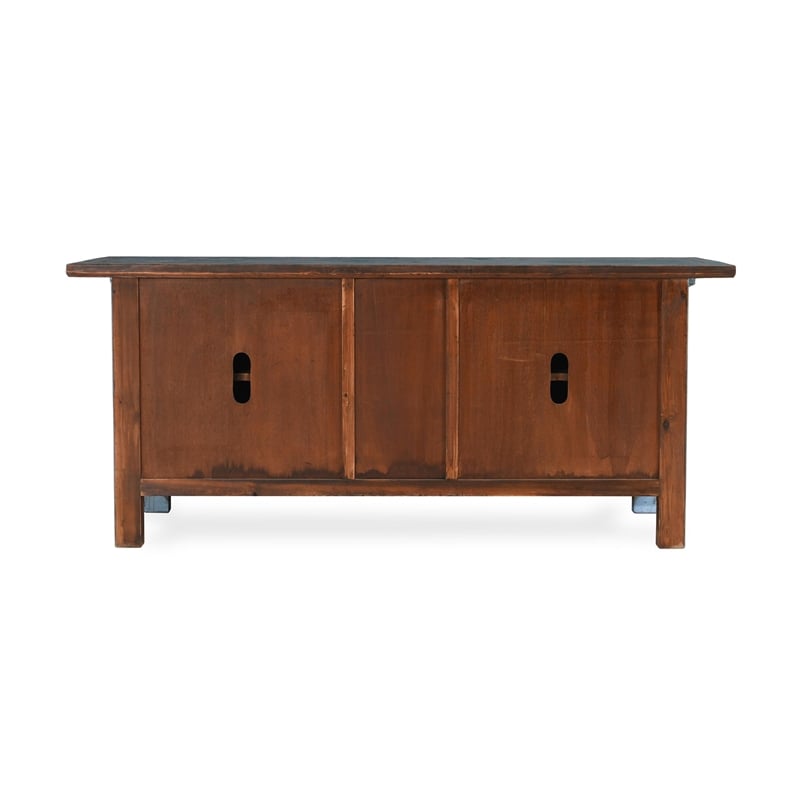 Pemberly Row 4-Door Reclaimed Pine Wood Blue Sideboard Buffet
