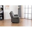 Pemberly Row Two Tone Faux Leather 3-Piece Livingroom Reclining Set In Gray