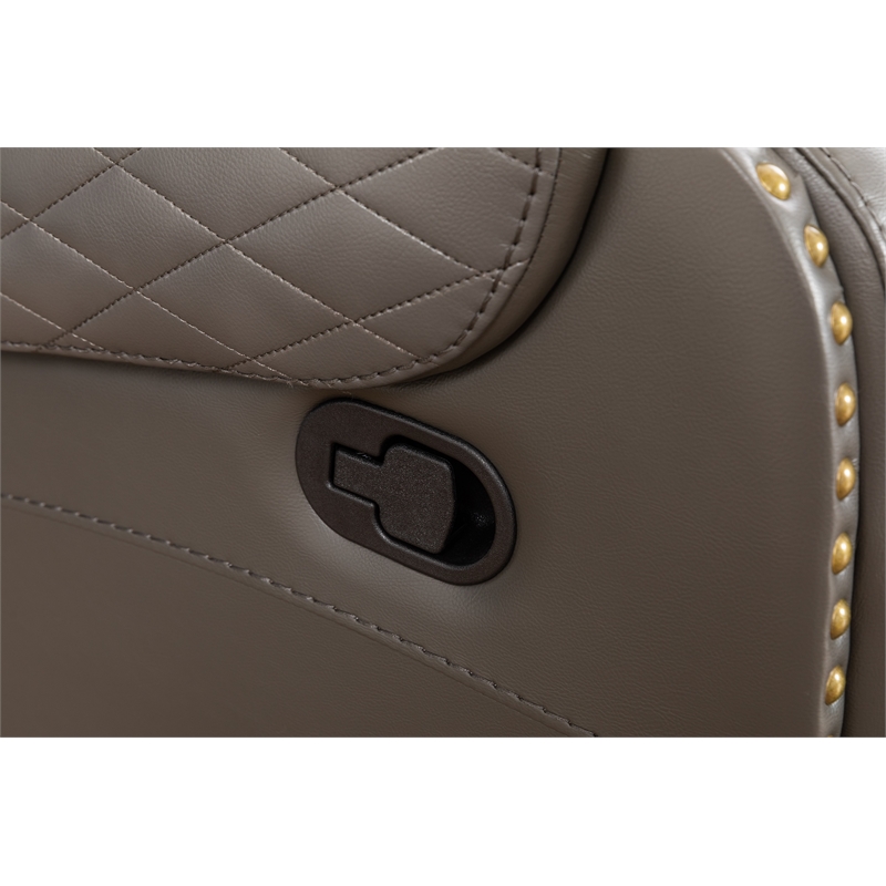 Pemberly Row Two Tone Faux Leather 3-Piece Livingroom Reclining Set In Gray