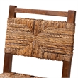 Pemberly Row Natural Seagrass and Mahogany Wood 2-Piece Counter Stool Set