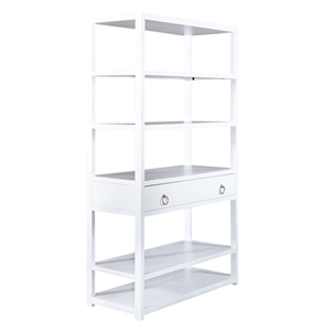 Pemberly Row Contemporary East End Wood Accent Bookcase in White