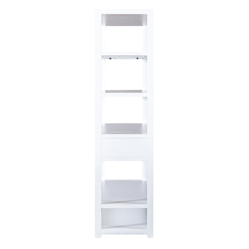 Pemberly Row Contemporary East End Wood Accent Bookcase in White